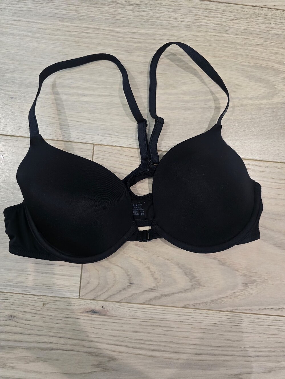 Calvin Klein Black Front-Closure Molded T-Shirt Bra